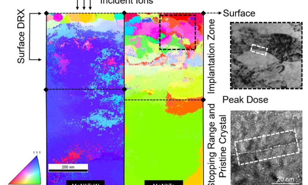 An image that shows the grain formations on the surface of the alloy